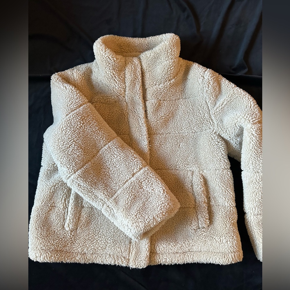 Calvin Klein cream colored faux Sherpa Jacket